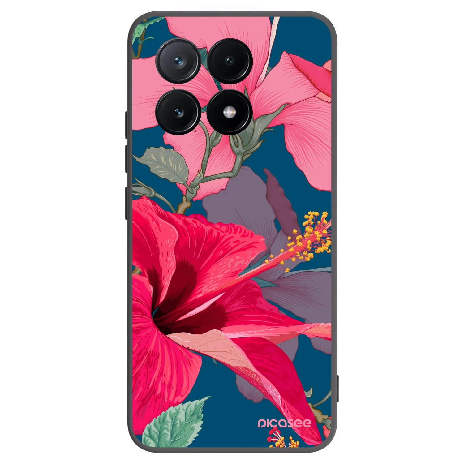 Picasee silikónový čierny obal pre Xiaomi Poco X6 Pro - Hibiscus