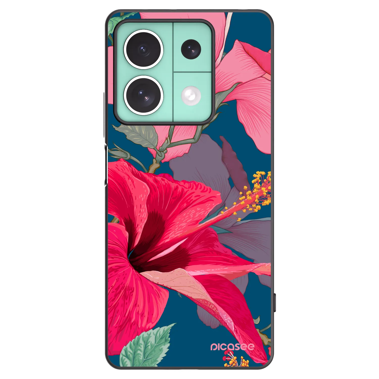 Picasee silikónový čierny obal pre Xiaomi Redmi Note 13 5G - Hibiscus