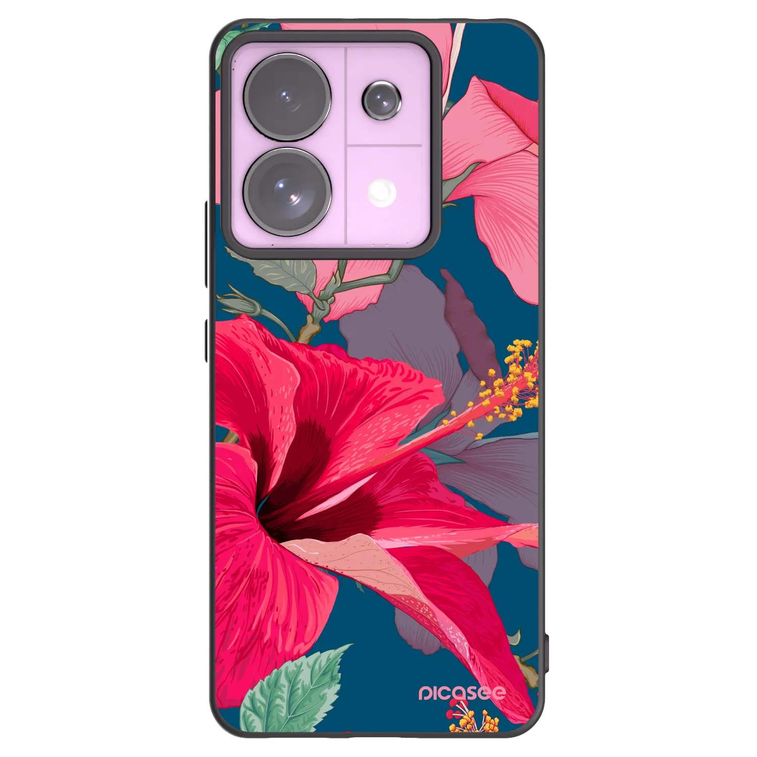 Picasee silikónový čierny obal pre Xiaomi Redmi Note 13 Pro 5G - Hibiscus