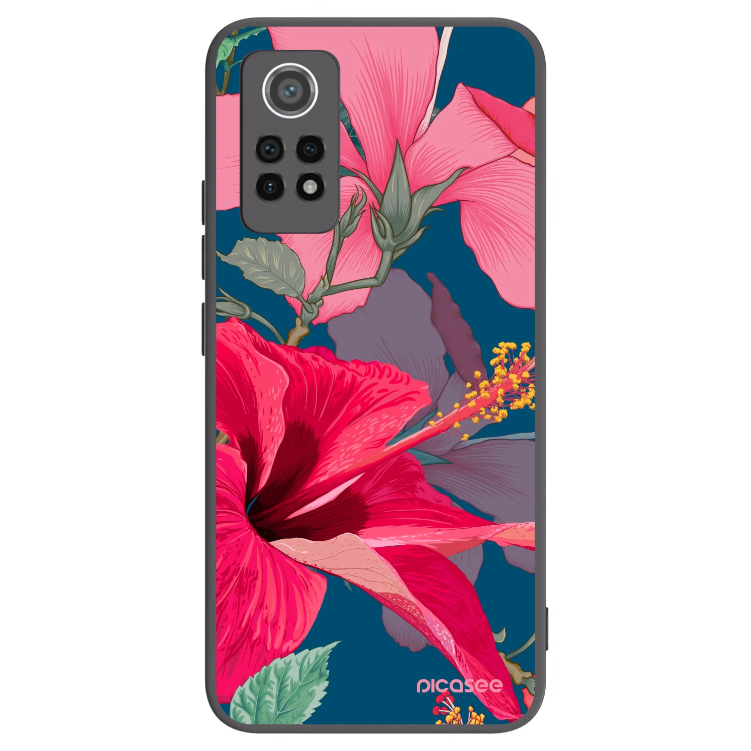 Picasee silikónový čierny obal pre Xiaomi Redmi Note 12 Pro 4G - Hibiscus