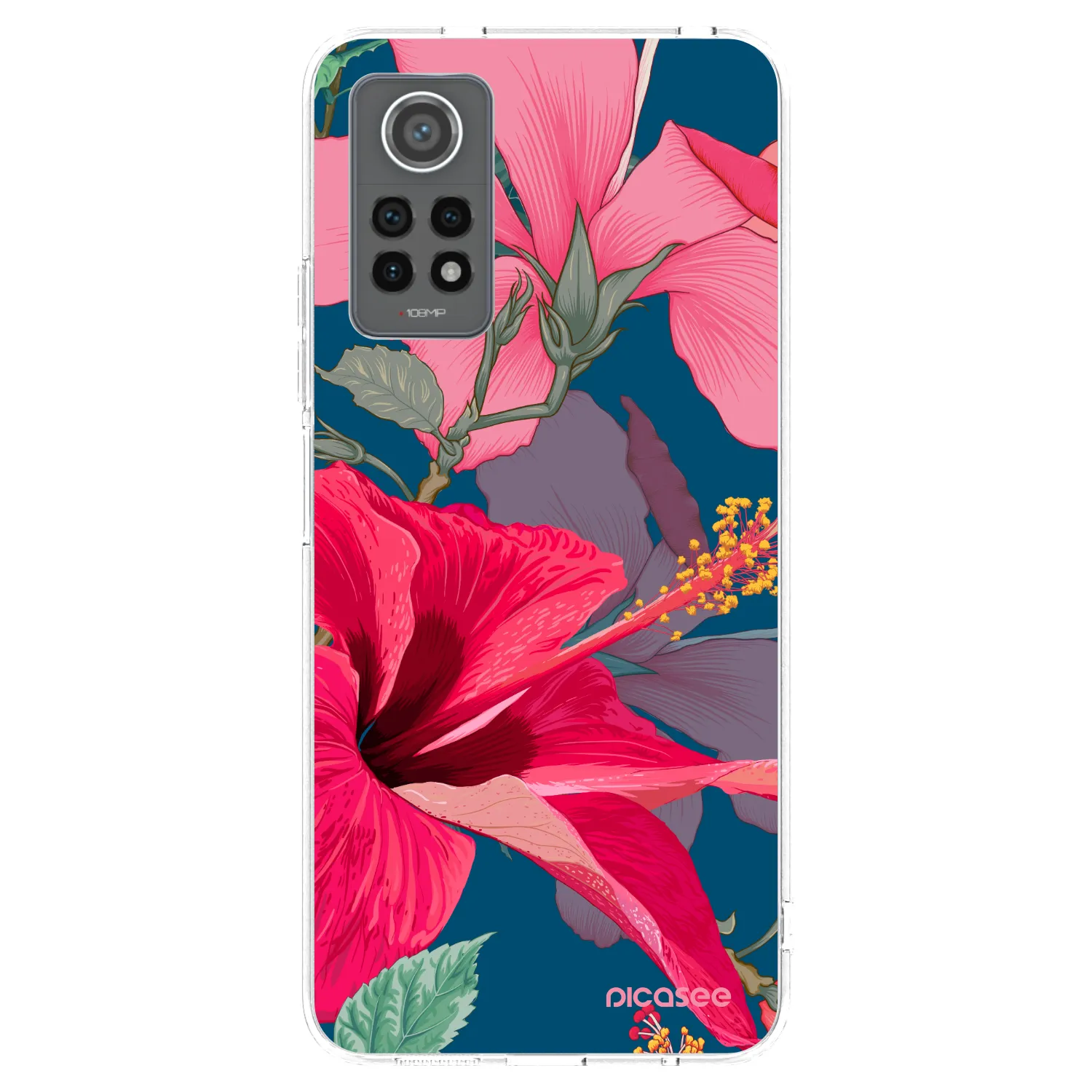 Picasee silikónový prehľadný obal pre Xiaomi Redmi Note 12 Pro 4G - Hibiscus