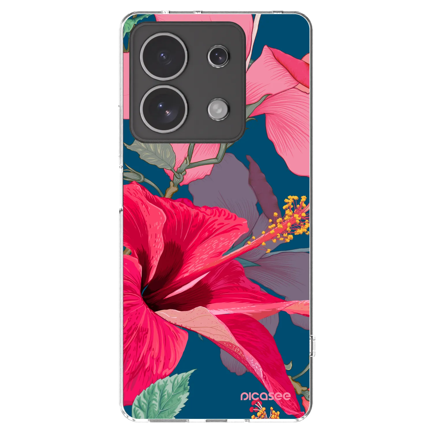 Picasee silikónový prehľadný obal pre Xiaomi Redmi Note 13 4G - Hibiscus
