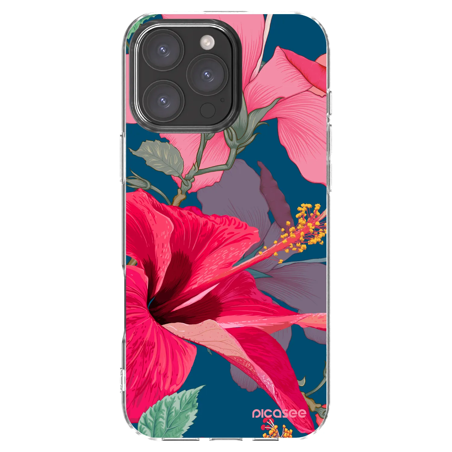 Picasee silikónový prehľadný obal pre Apple iPhone 16 Pro Max - Hibiscus
