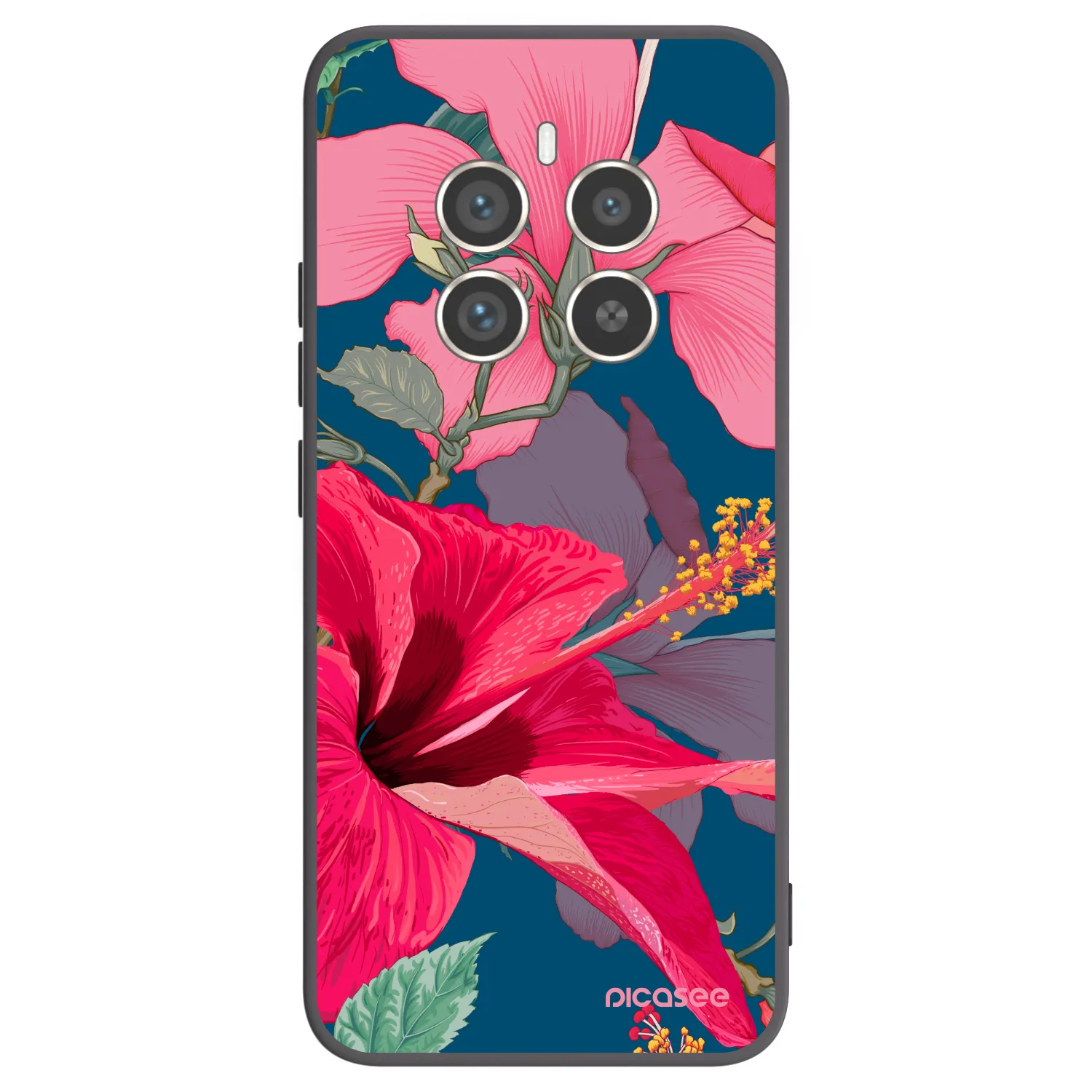 Picasee silikónový čierny obal pre Realme 12 Pro 5G - Hibiscus