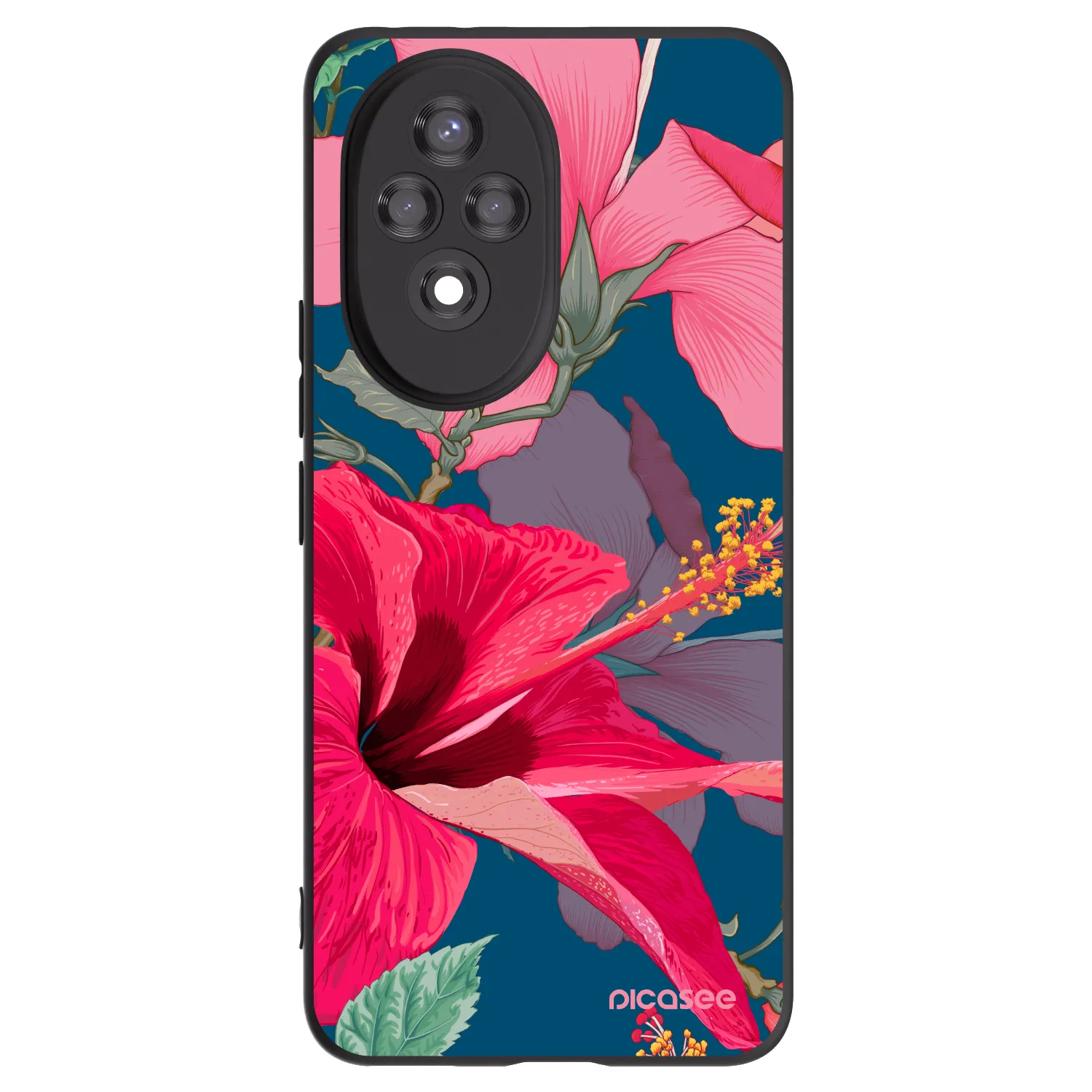Picasee silikónový čierny obal pre Honor 200 Pro 5G - Hibiscus