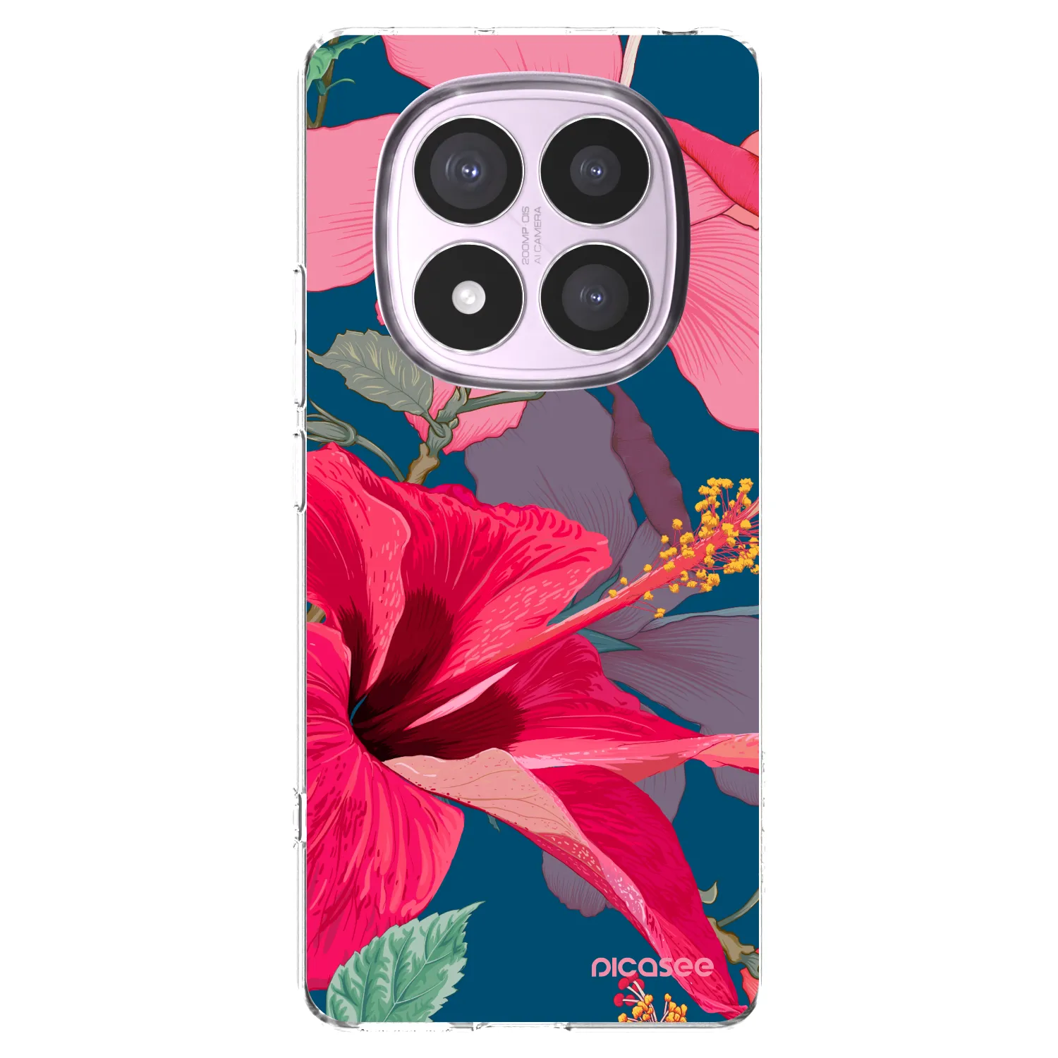 Silikónový prehľadný obal pre Xiaomi Redmi Note 14 Pro 5G - Hibiscus
