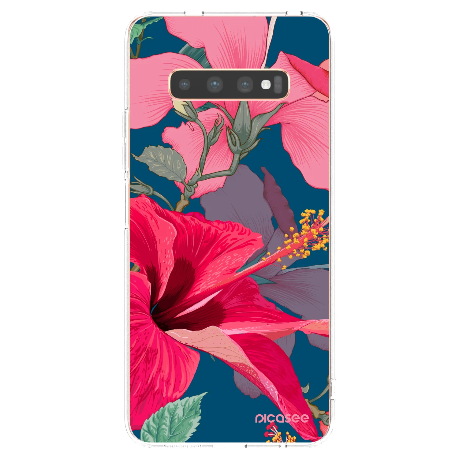 Picasee silikónový prehľadný obal pre Samsung Galaxy S10 Plus G975 - Hibiscus