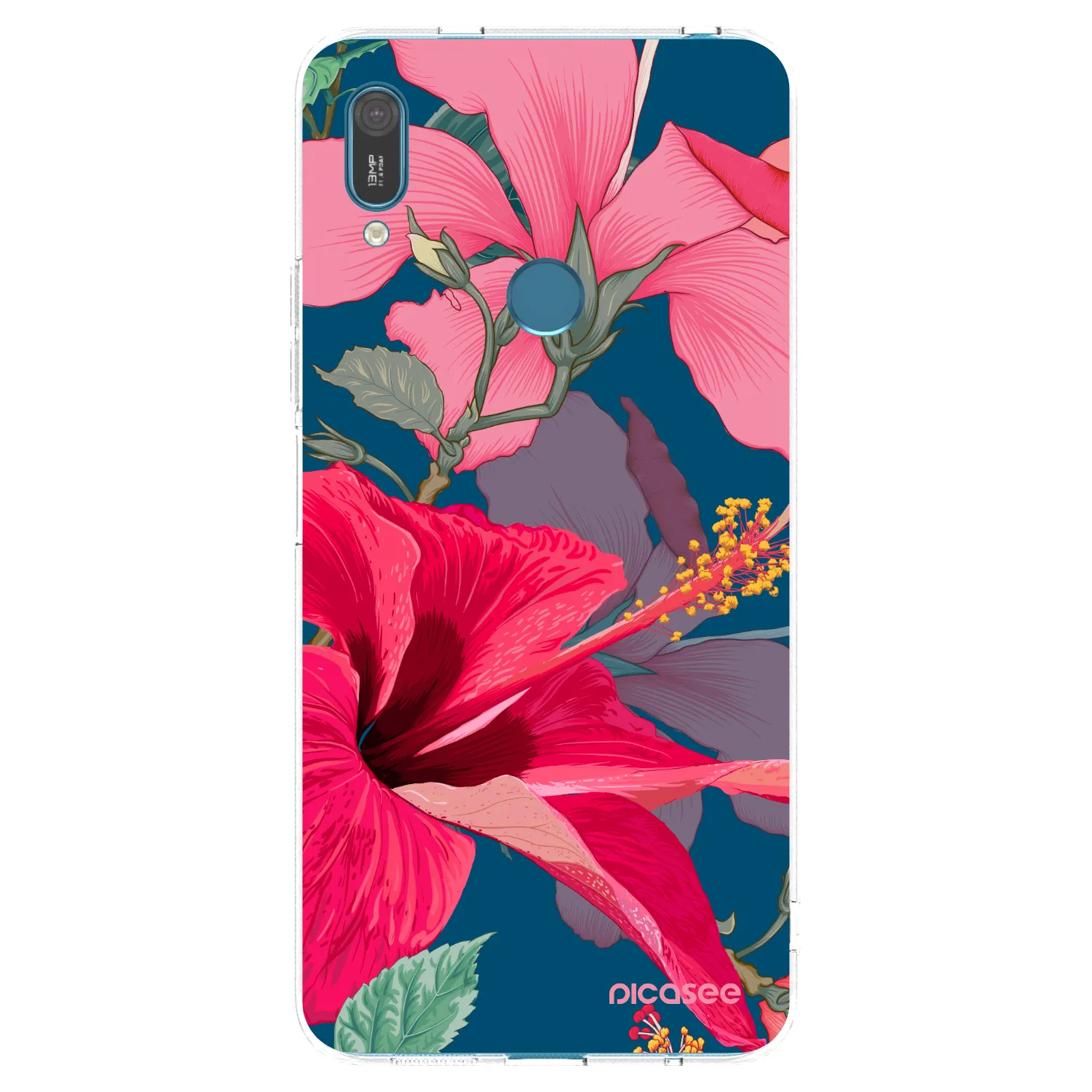 Picasee silikónový prehľadný obal pre Huawei Y7 2019 - Hibiscus