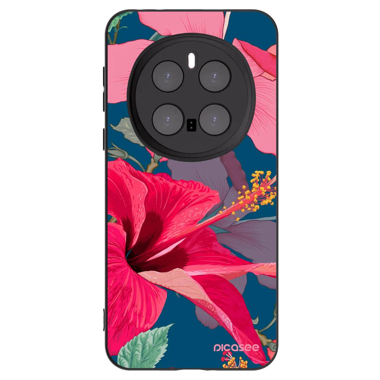 Picasee silikónový čierny obal pre Honor Magic7 Pro 5G - Hibiscus