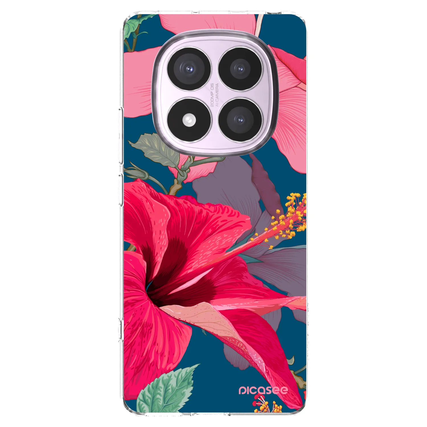 Silikónový prehľadný obal pre Xiaomi Redmi Note 14 Pro 4G - Hibiscus