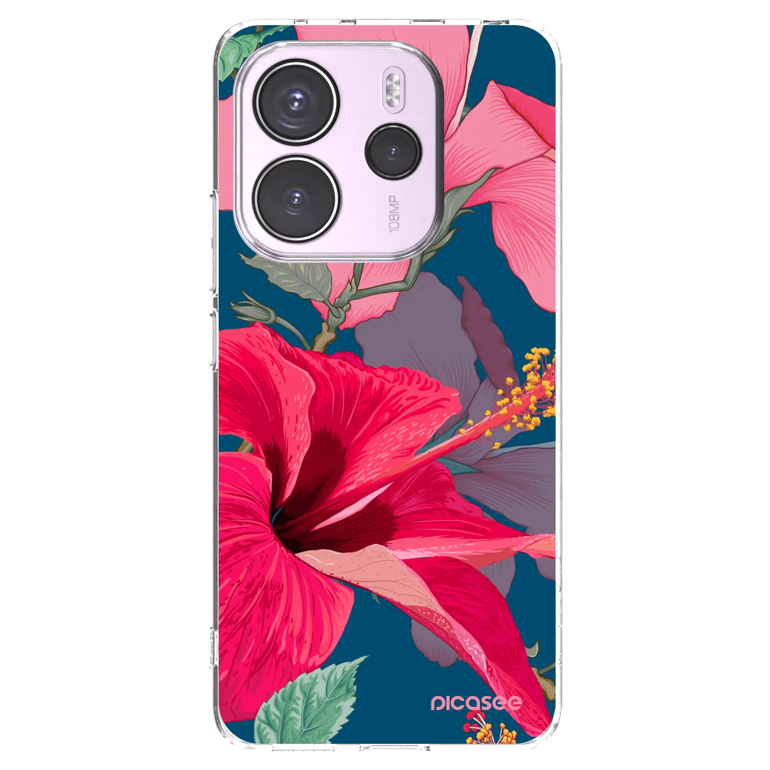 Picasee silikónový prehľadný obal pre Xiaomi Redmi Note 14 4G - Hibiscus