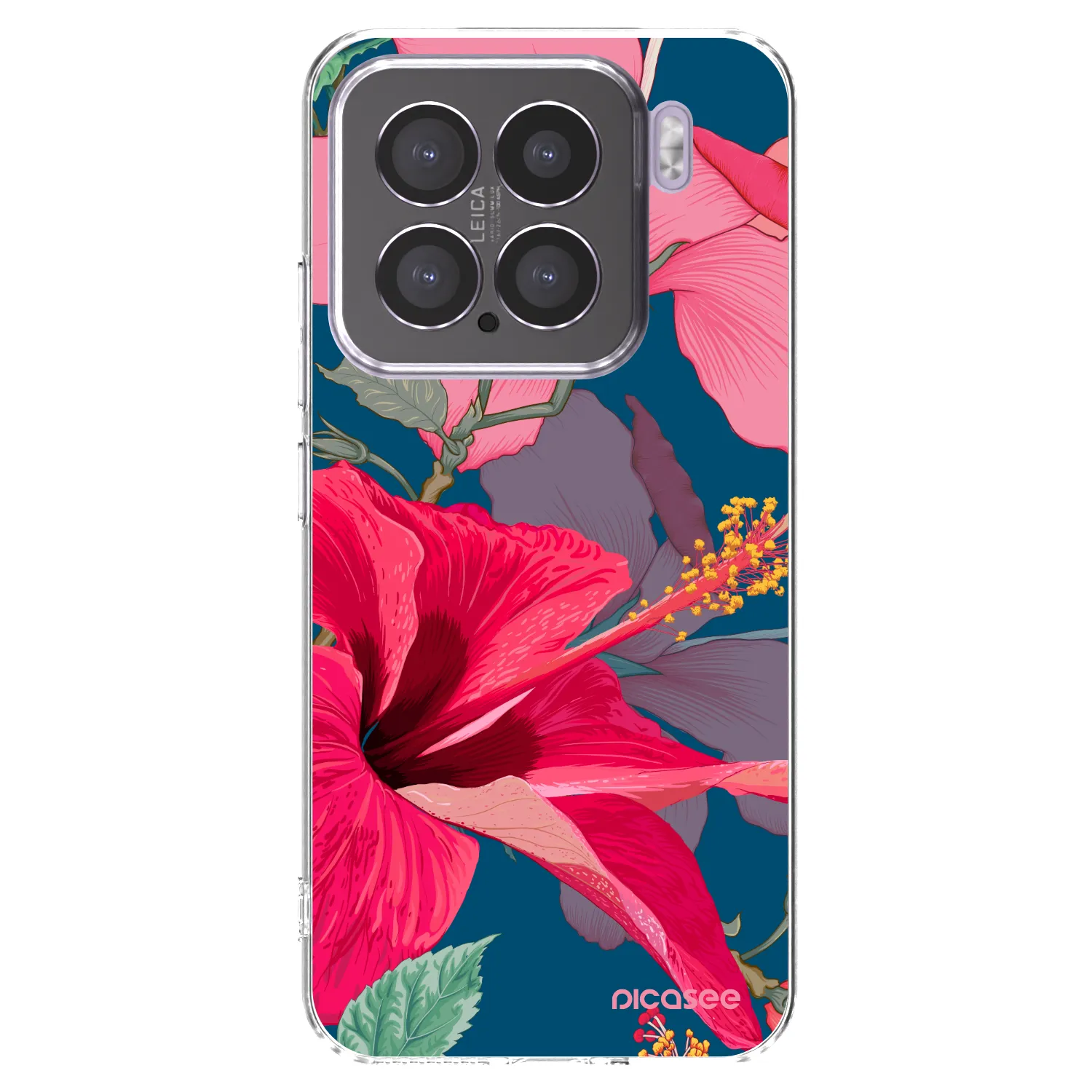 Silikónový prehľadný obal pre Xiaomi 15 - Hibiscus