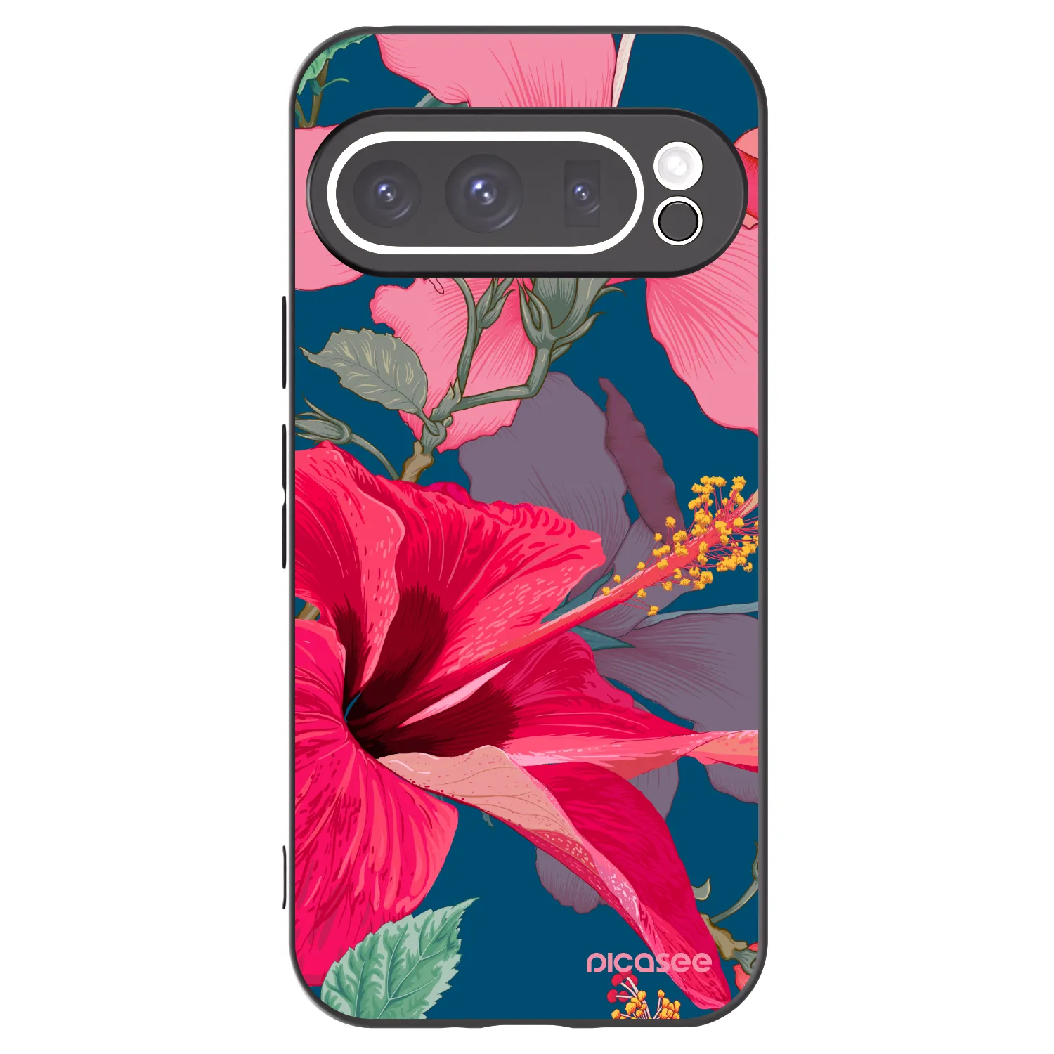 Picasee silikónový čierny obal pre Google Pixel 9 Pro - Hibiscus