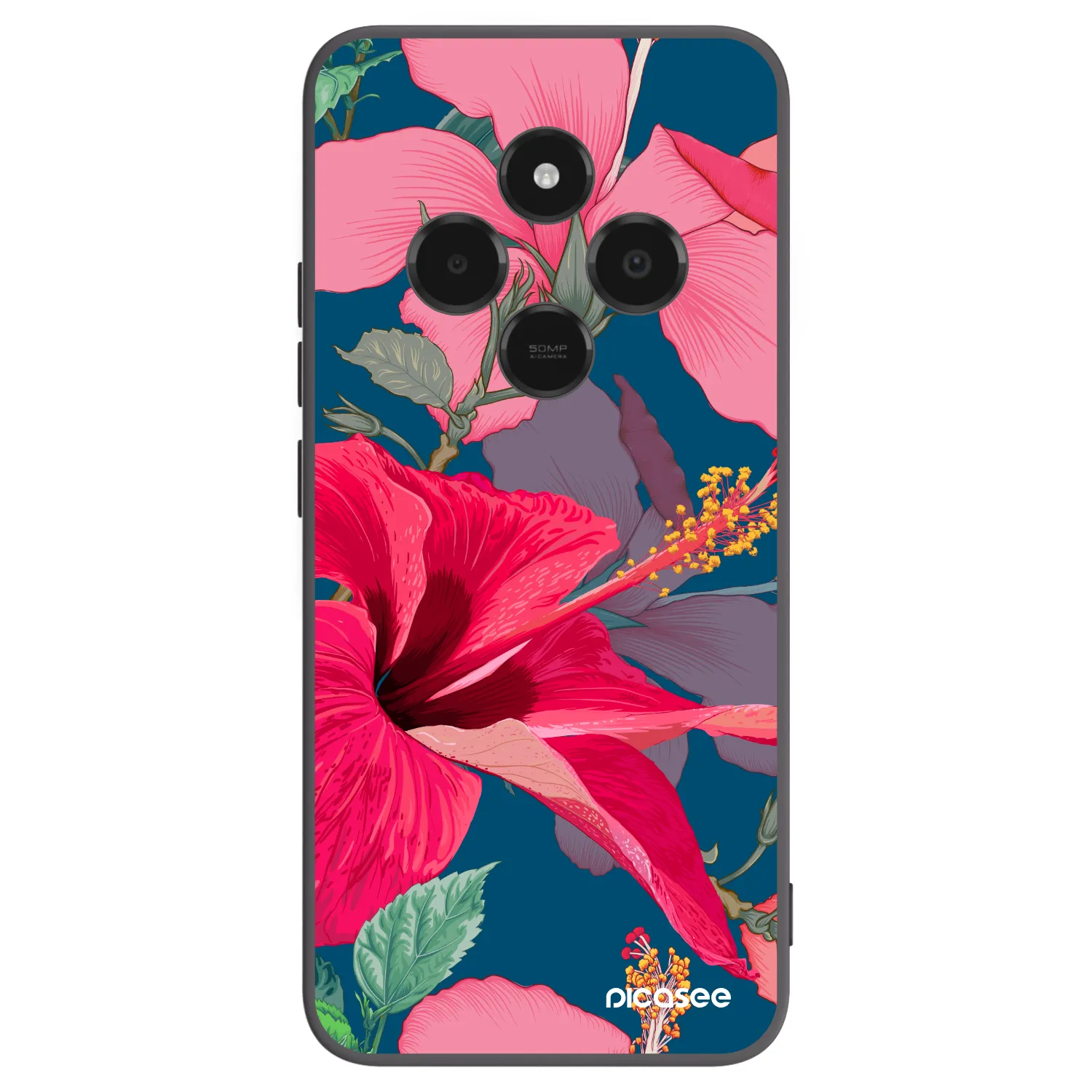 Picasee silikónový čierny obal pre Xiaomi Poco C75 - Hibiscus