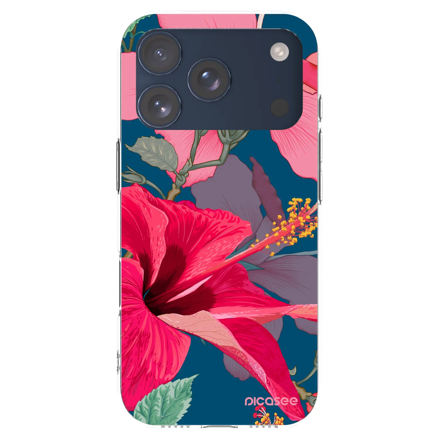 Picasee silikónový prehľadný obal pre Apple iPhone 17 Pro - Hibiscus