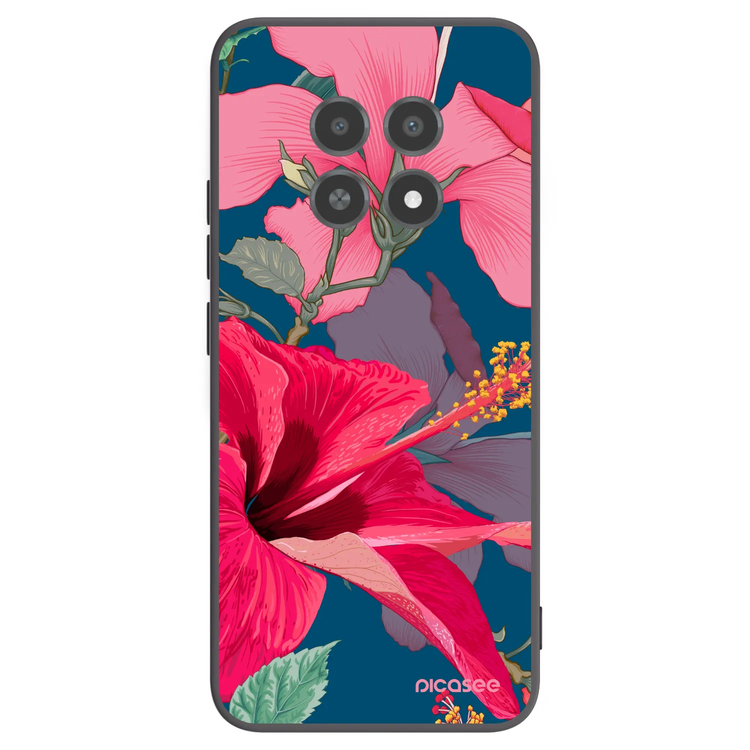 Picasee silikónový čierny obal pre Realme 12X - Hibiscus