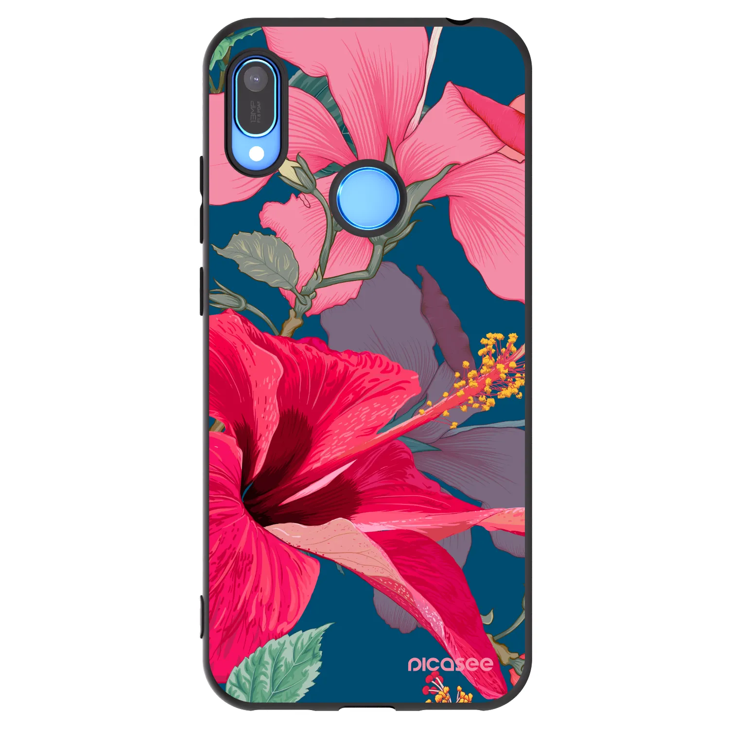 Picasee silikónový čierny obal pre Huawei Y6 2019 - Hibiscus