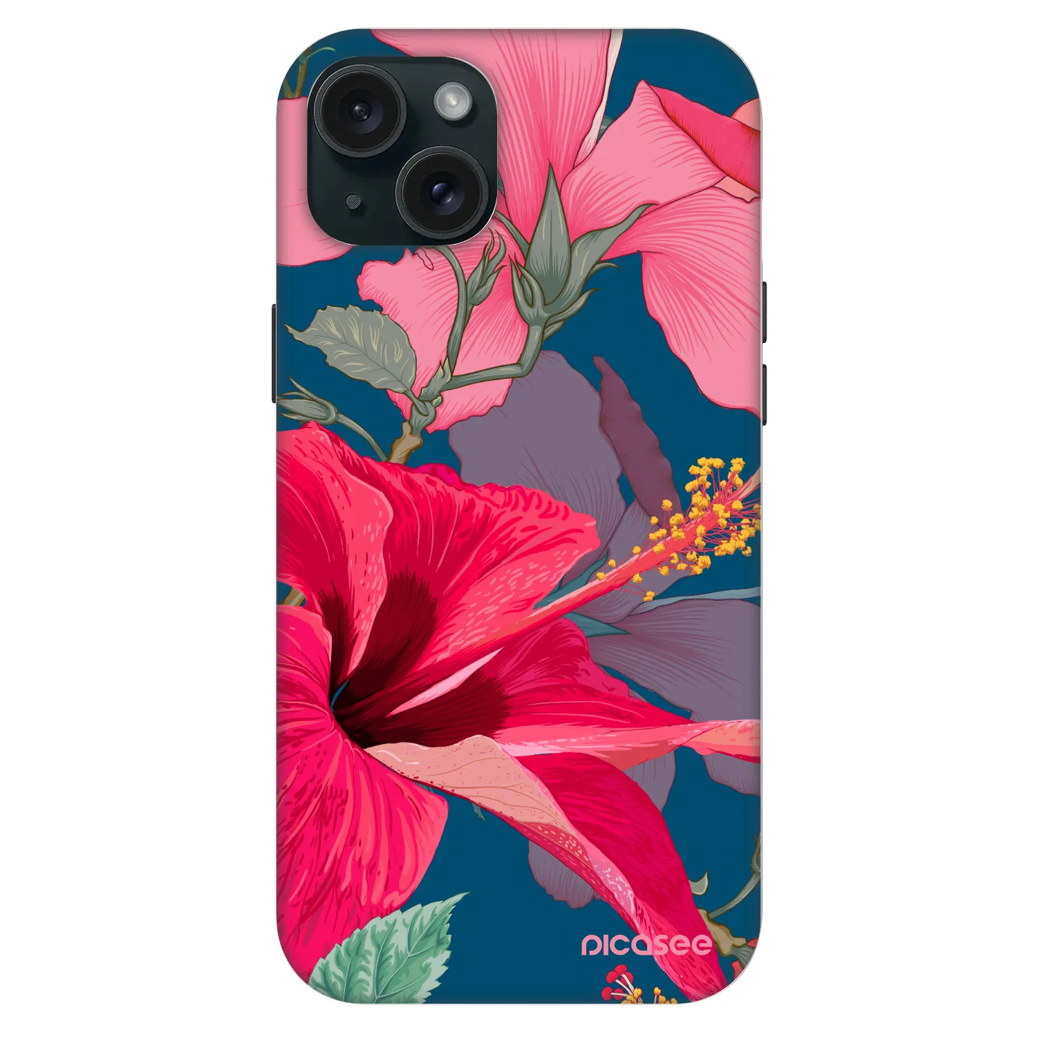 Picasee Fashion Case MagSafe pre Apple iPhone 15 Plus - Hibiscus