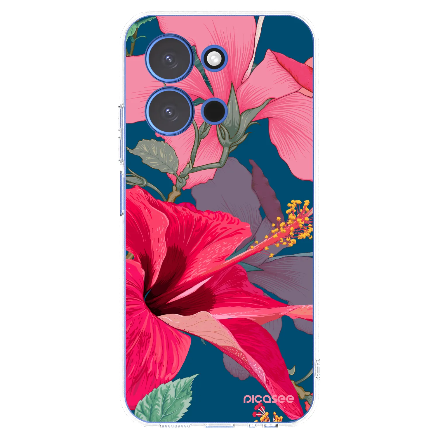 Silikónový prehľadný obal pre Xiaomi Redmi 15C 4G - Hibiscus
