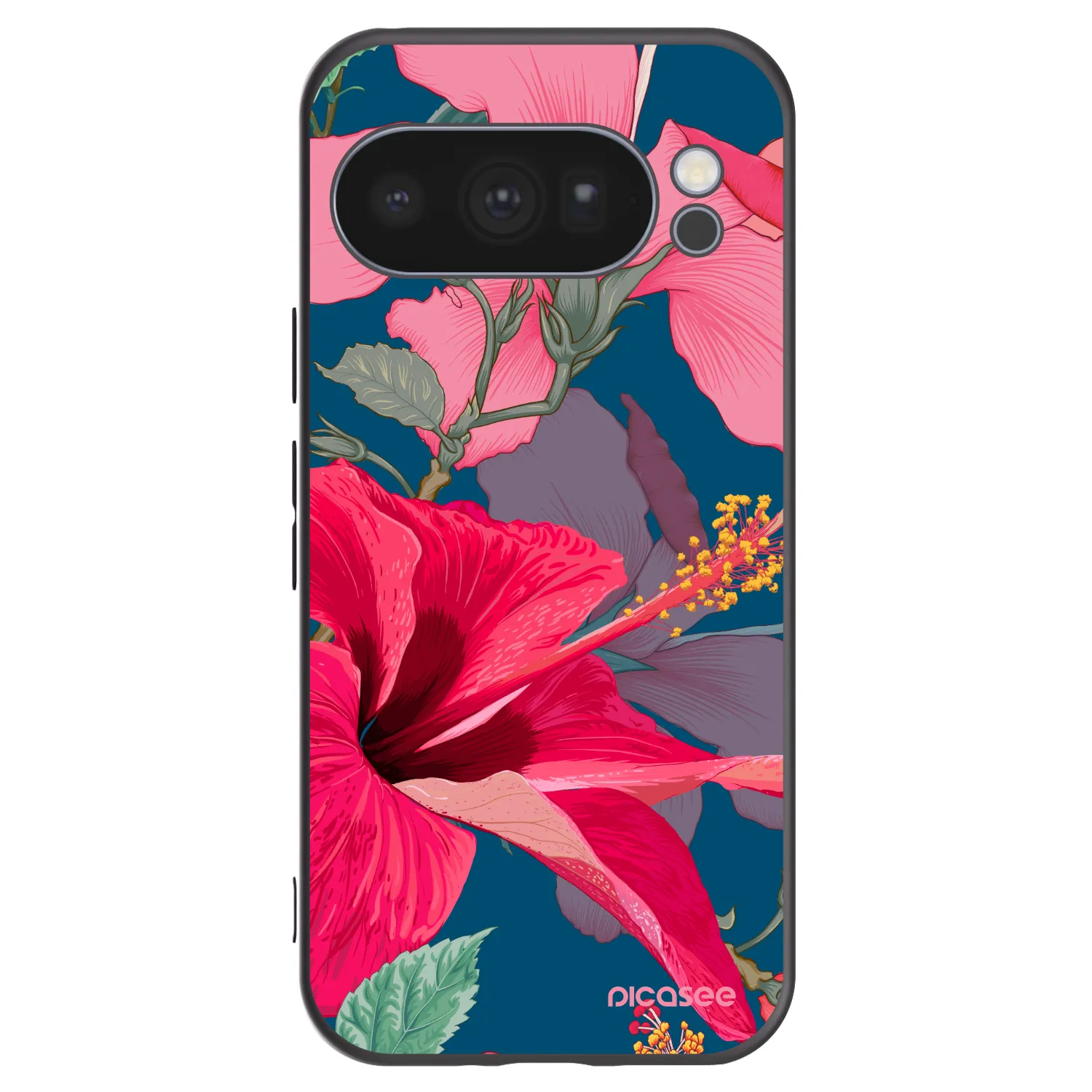 Picasee silikónový čierny obal pre Google Pixel 10 Pro - Hibiscus