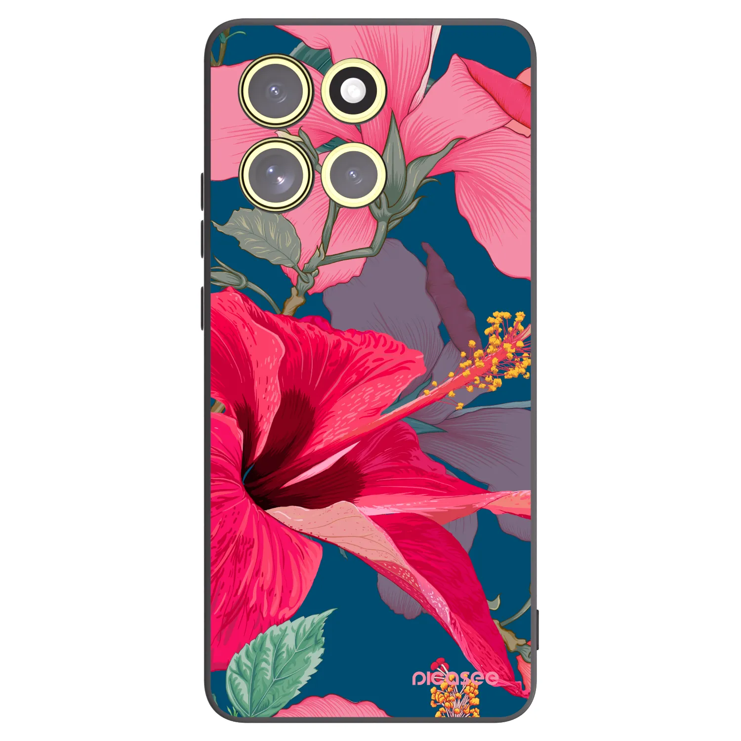 Picasee silikónový čierny obal pre Motorola Moto G86 Power 5G - Hibiscus