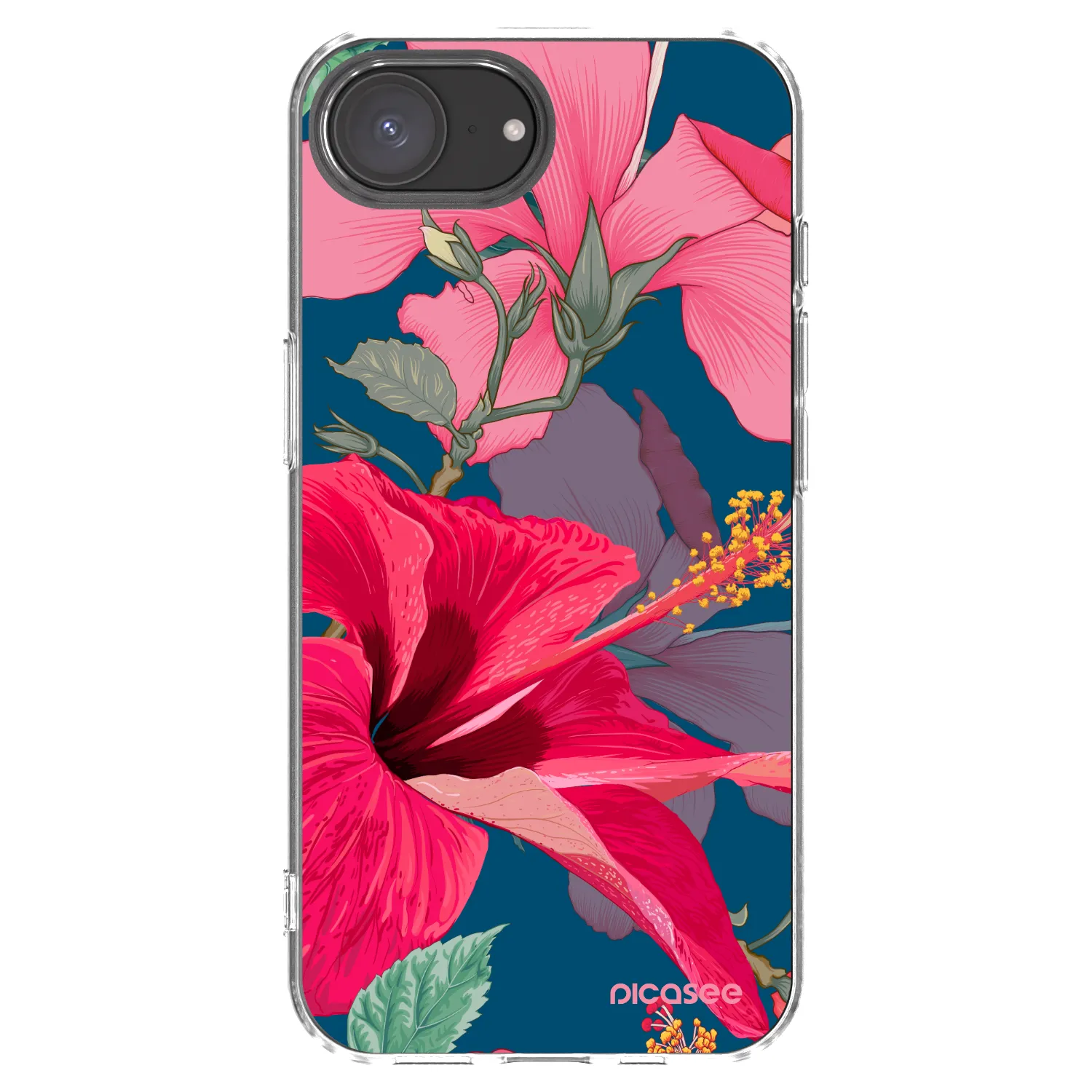 Picasee silikónový prehľadný obal pre Apple iPhone 17e - Hibiscus