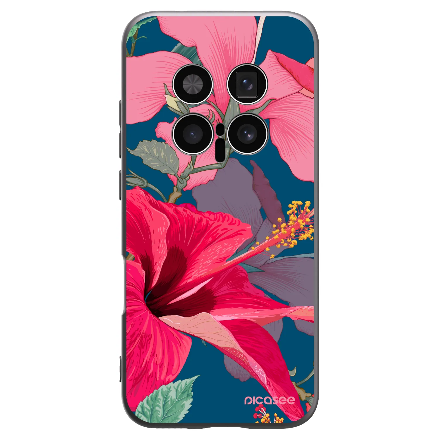 Picasee silikónový čierny obal pre Honor Magic8 Pro 5G - Hibiscus