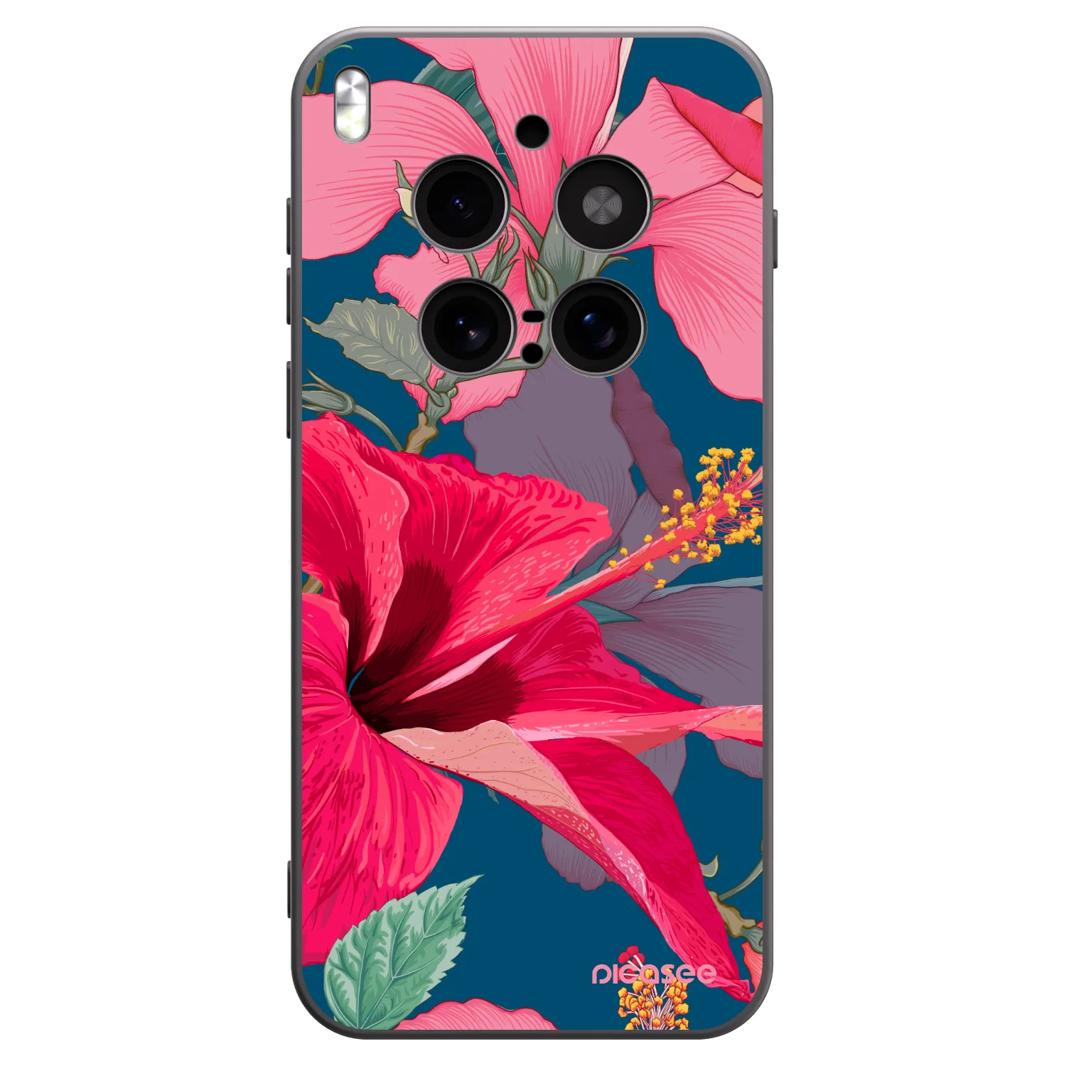 Picasee silikónový čierny obal pre Vivo X300 Pro - Hibiscus
