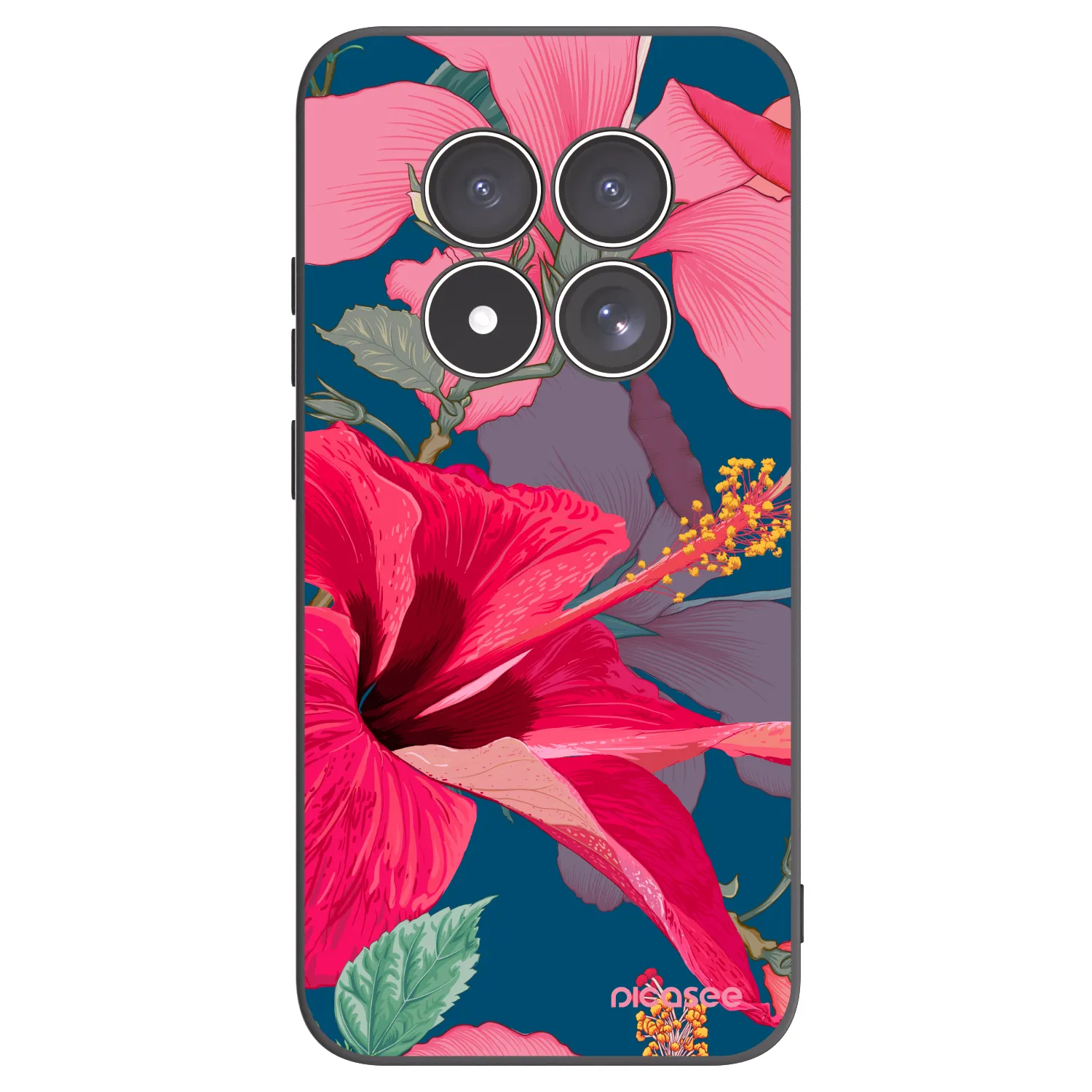 Picasee silikónový čierny obal pre Xiaomi Redmi Note 15 Pro 5G - Hibiscus