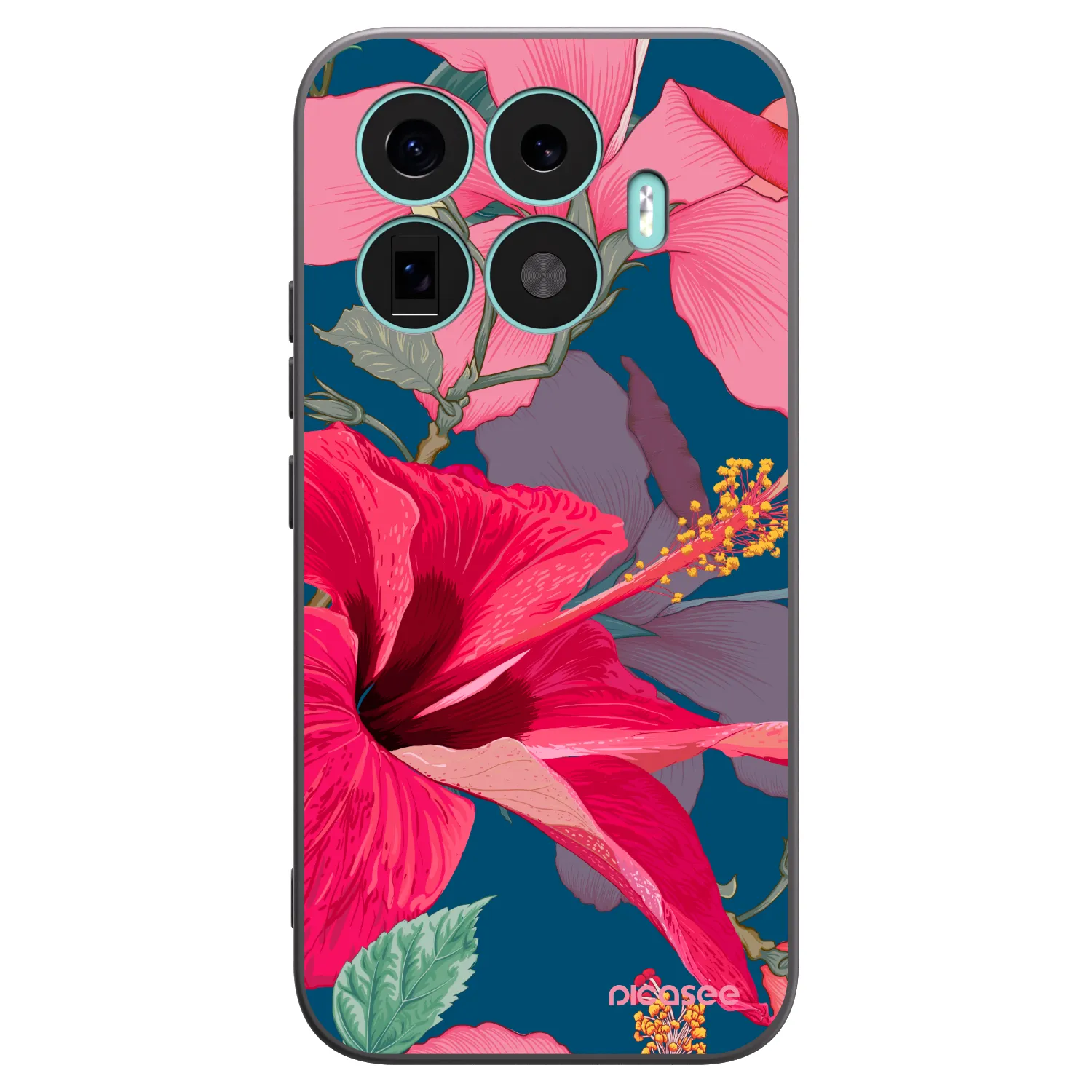 Picasee silikónový čierny obal pre Xiaomi 17T - Hibiscus