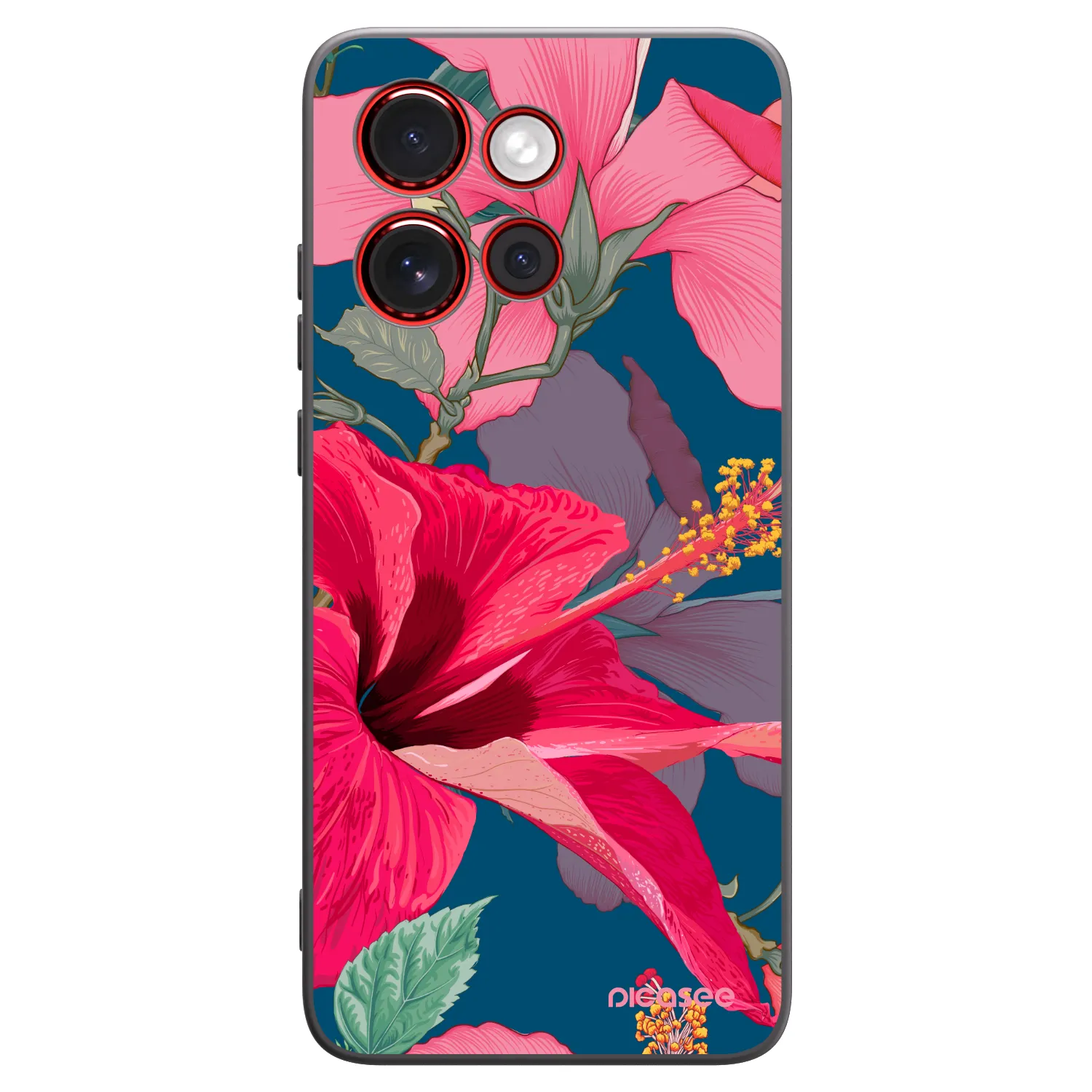 Picasee silikónový čierny obal pre Motorola Edge 60 Neo 5G - Hibiscus
