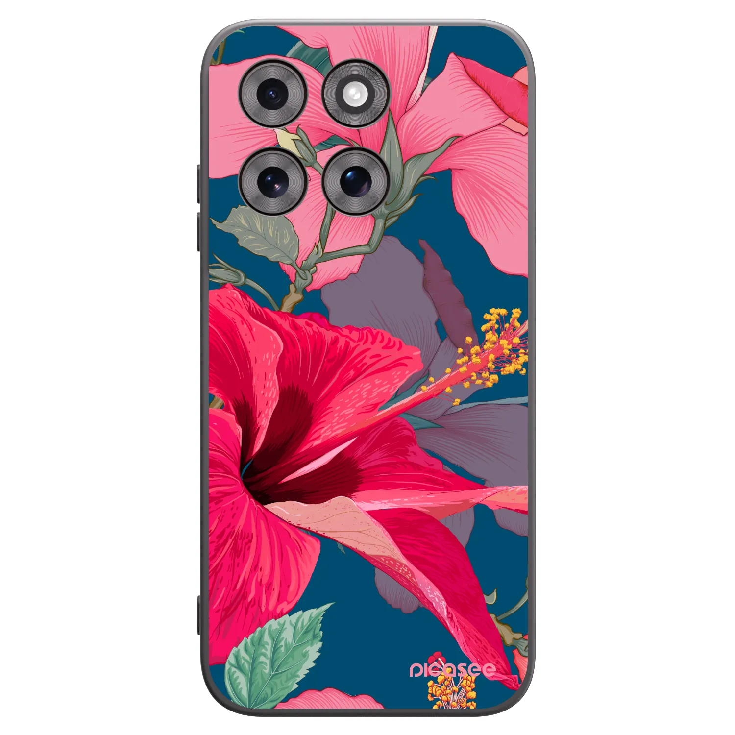 Picasee silikónový čierny obal pre Motorola Moto G77 - Hibiscus