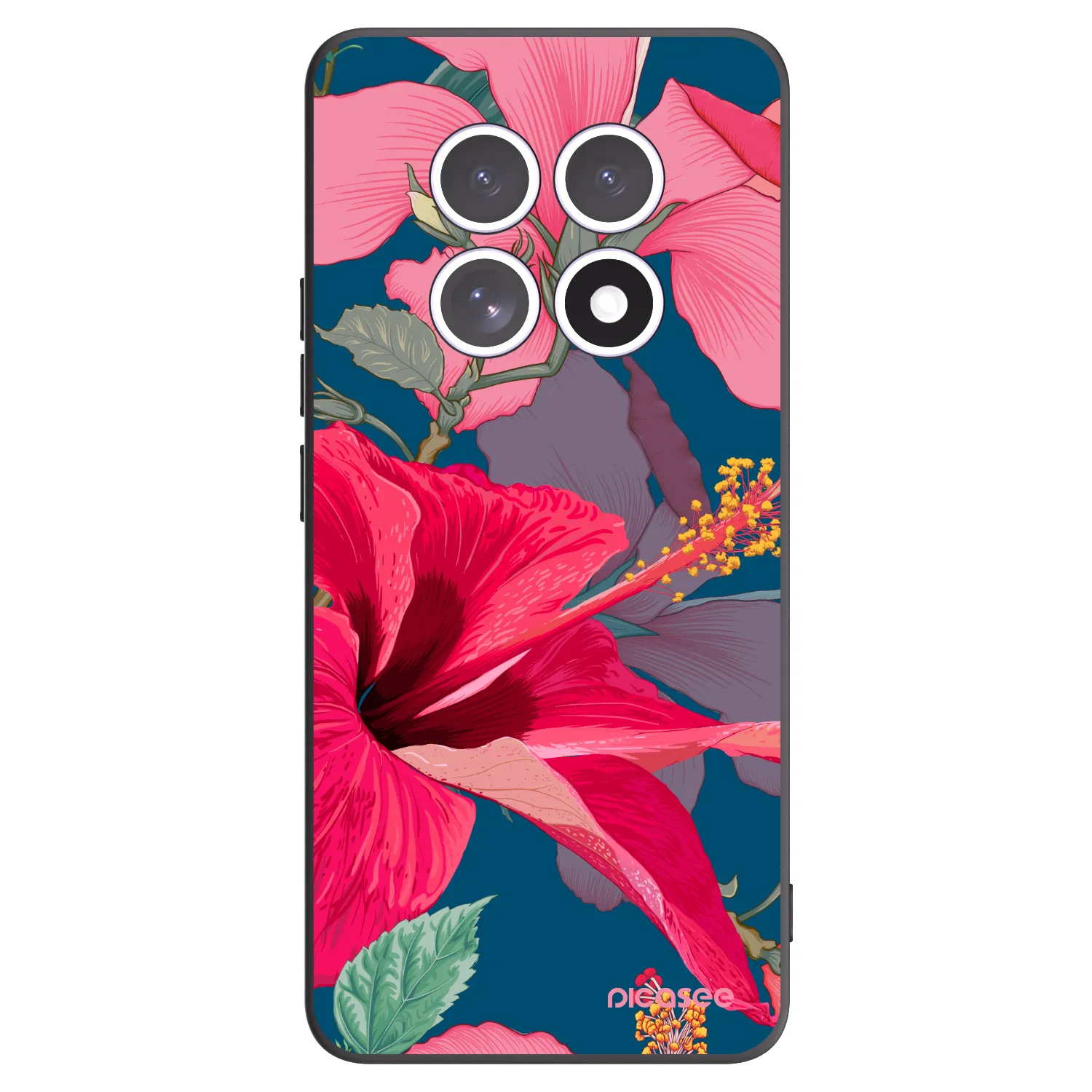 Picasee silikónový čierny obal pre Xiaomi Redmi Note 15 5G - Hibiscus