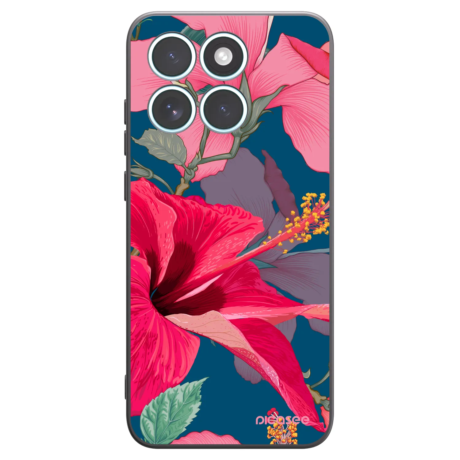 Picasee silikónový čierny obal pre Motorola Edge 70 Fusion - Hibiscus