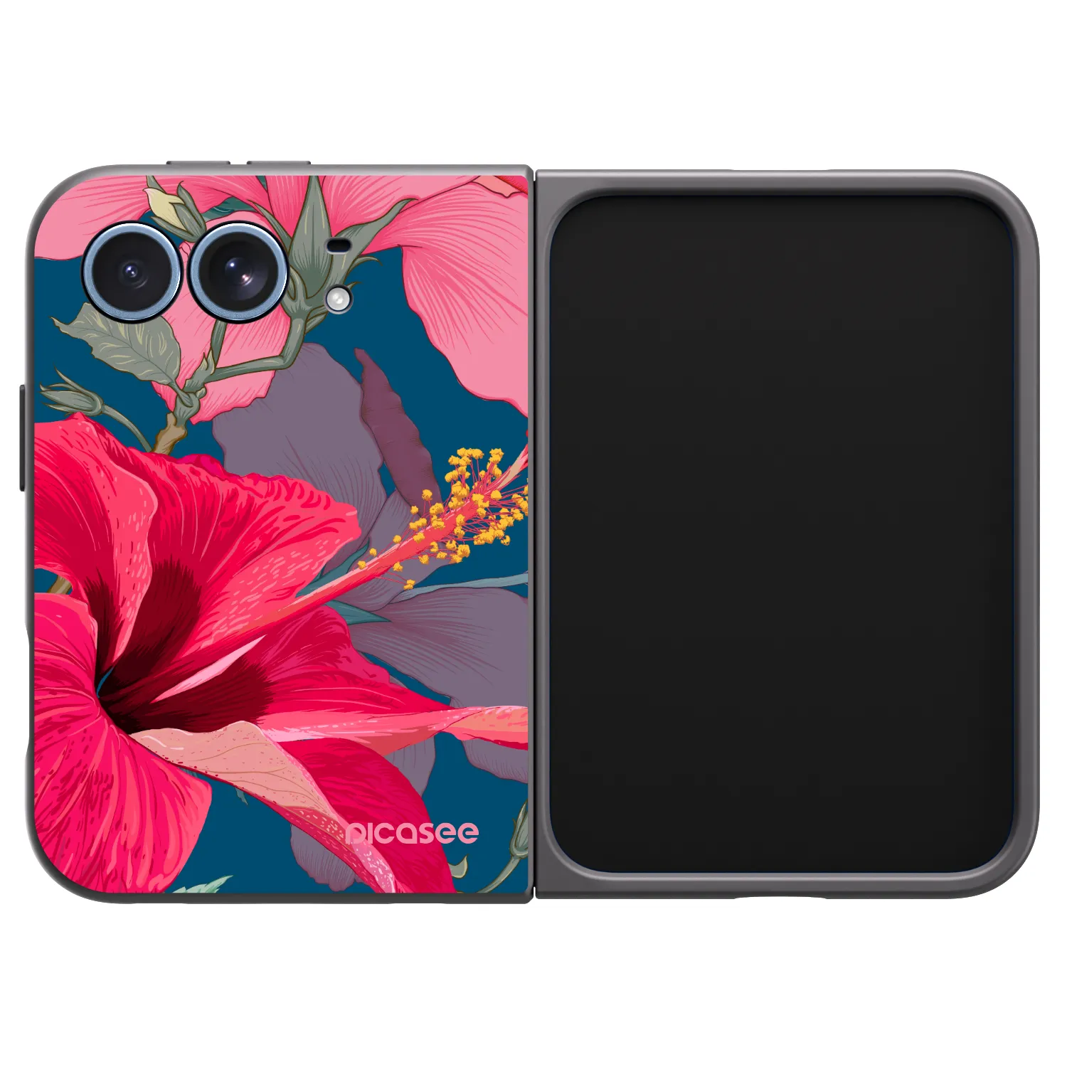 Picasee silikónový čierny obal pre Apple iPhone Ultra - Hibiscus
