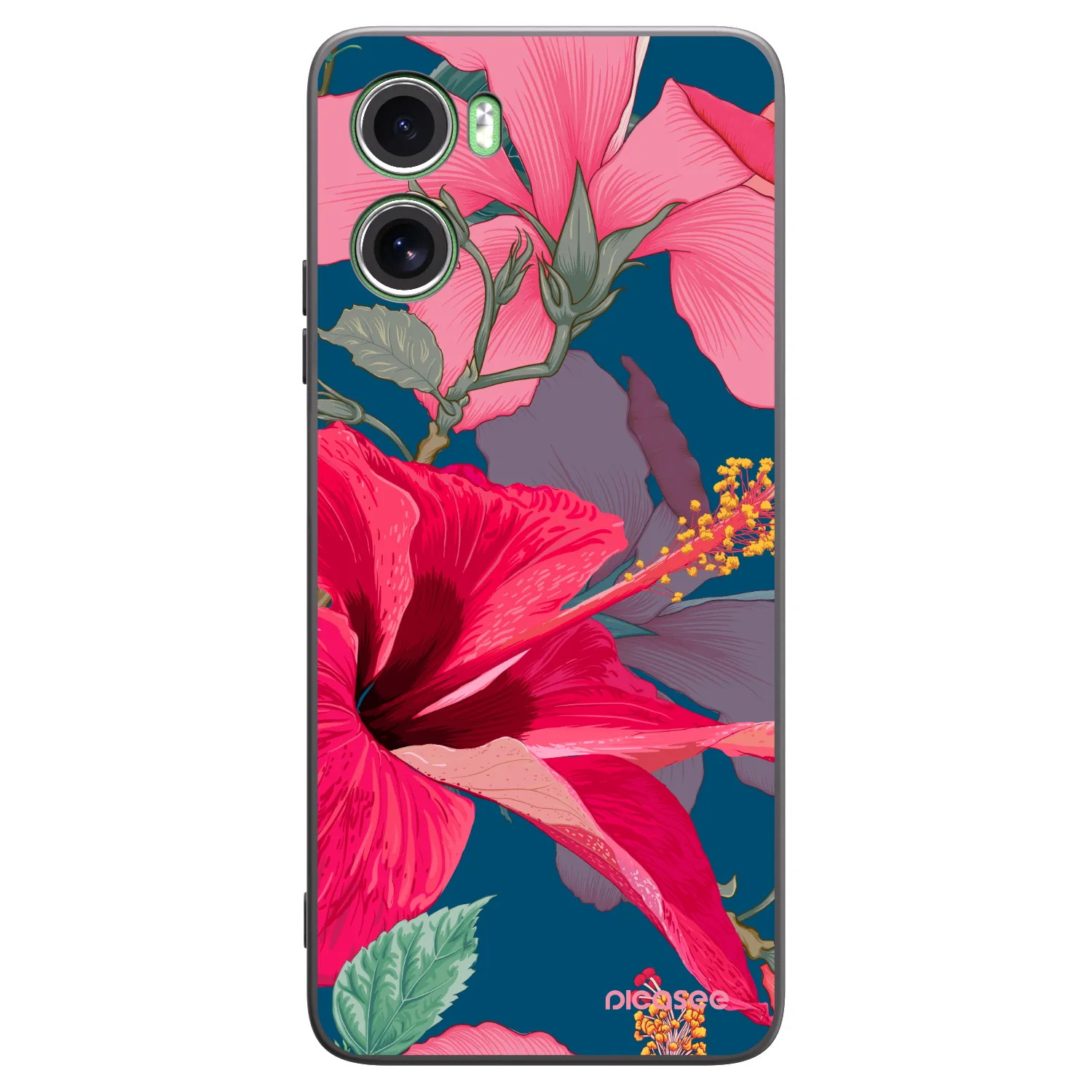 Picasee silikónový čierny obal pre Motorola Moto G06 - Hibiscus
