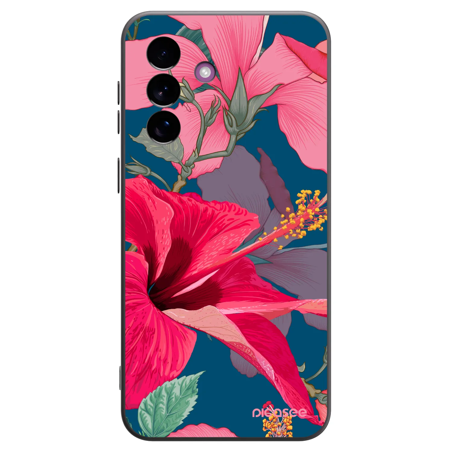 Picasee silikónový čierny obal pre Samsung Galaxy A37 - Hibiscus