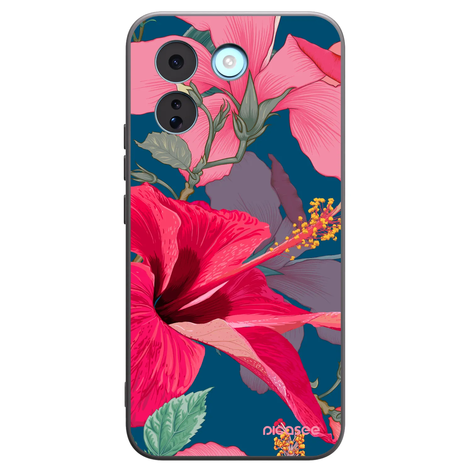 Picasee silikónový čierny obal pre Xiaomi Redmi Note 17 Pro MAX 5G - Hibiscus