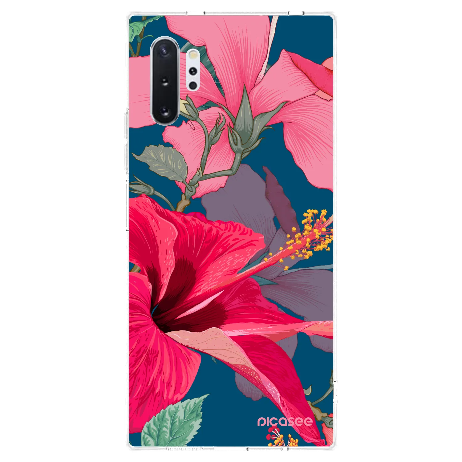 Picasee silikónový prehľadný obal pre Samsung Galaxy Note 10+ N975F - Hibiscus