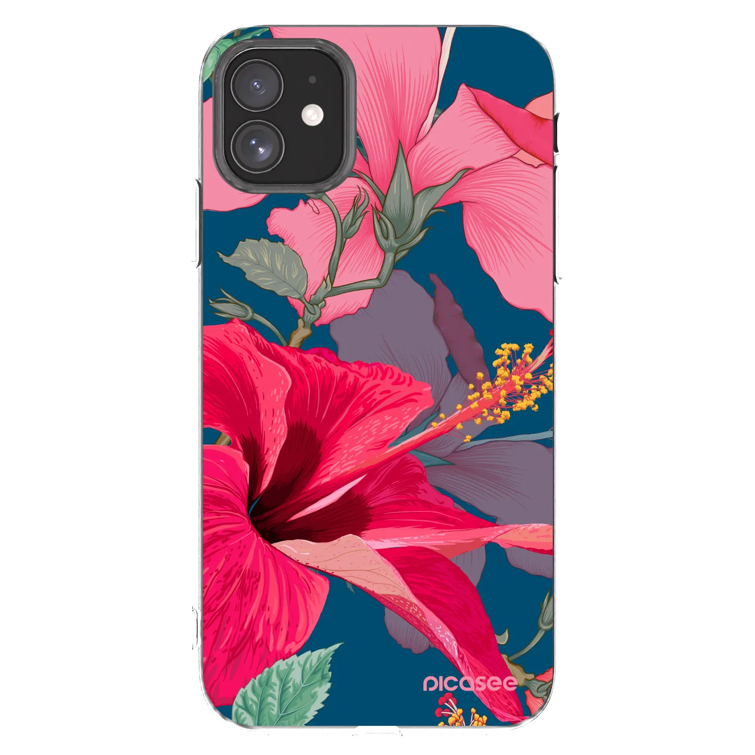Picasee silikónový prehľadný obal pre Apple iPhone 11 - Hibiscus