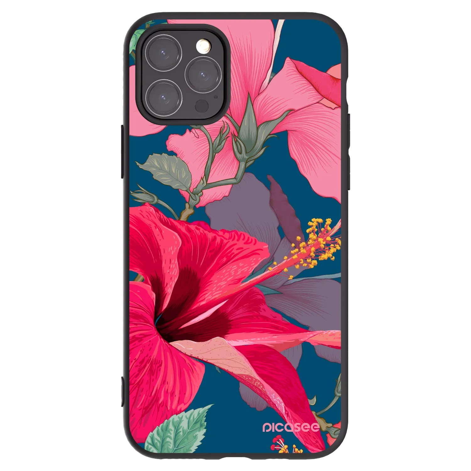 Picasee silikónový čierny obal pre Apple iPhone 11 Pro - Hibiscus