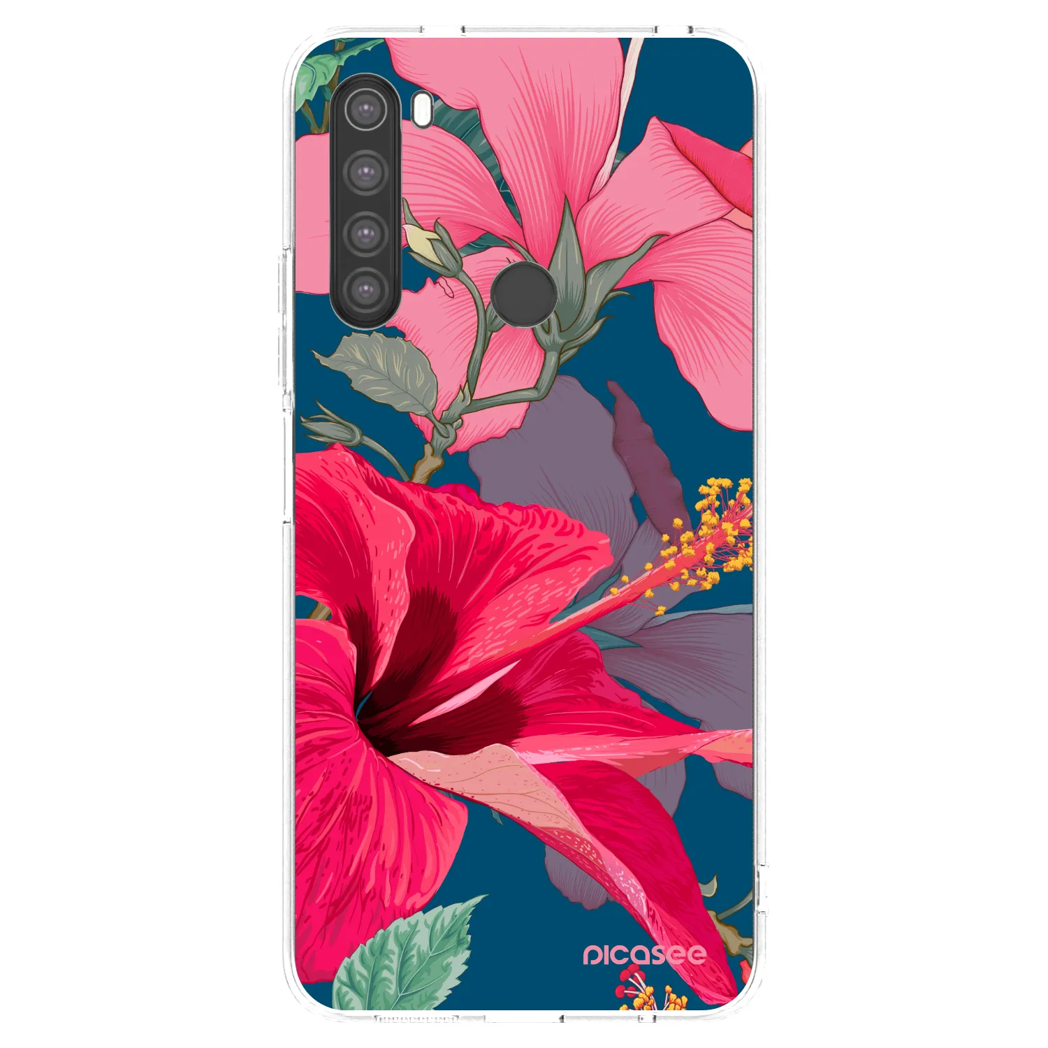 Picasee silikónový prehľadný obal pre Xiaomi Redmi Note 8 - Hibiscus