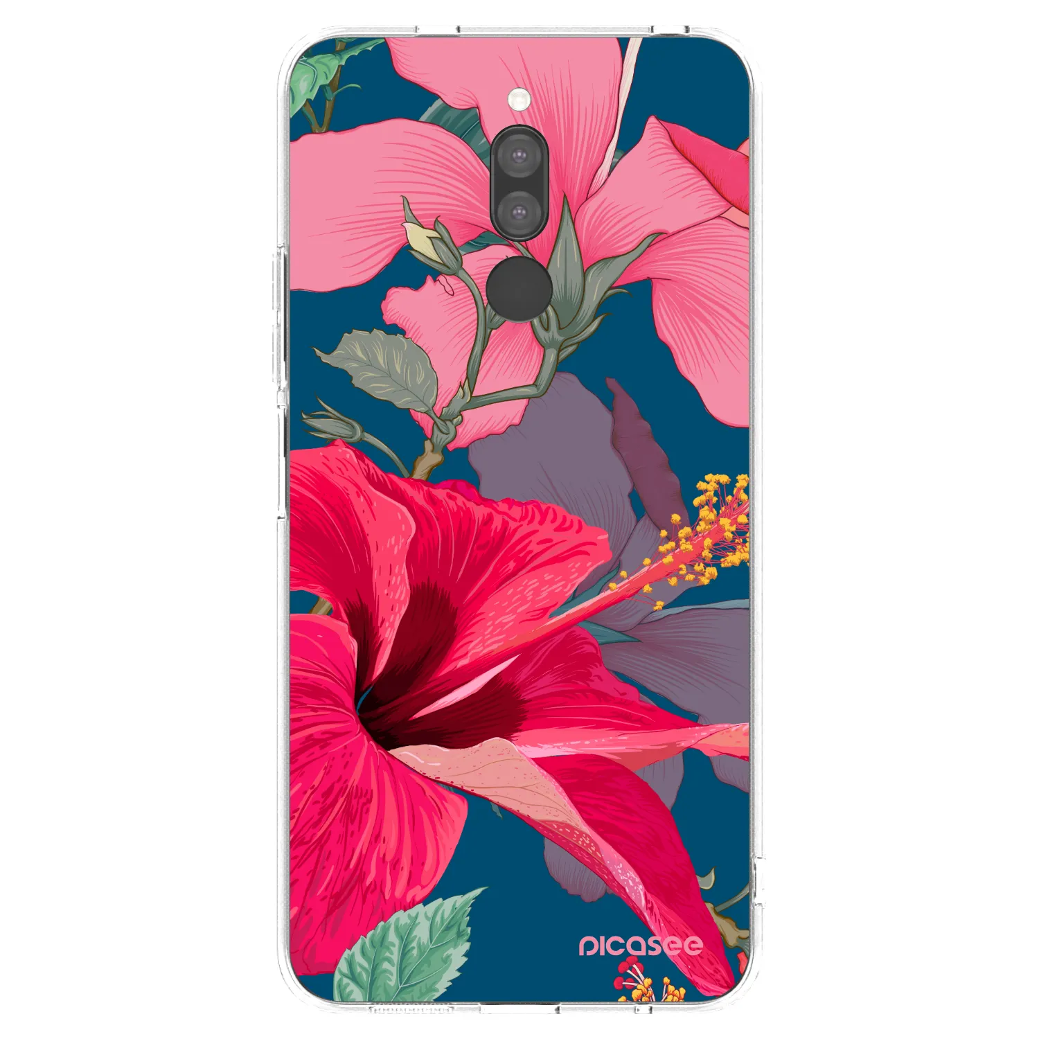 Silikónový prehľadný obal pre Xiaomi Redmi 8 - Hibiscus