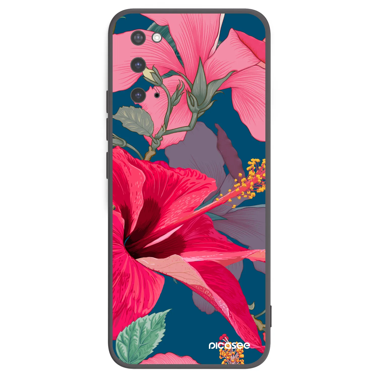 Picasee silikónový čierny obal pre Samsung Galaxy S20 G980F - Hibiscus