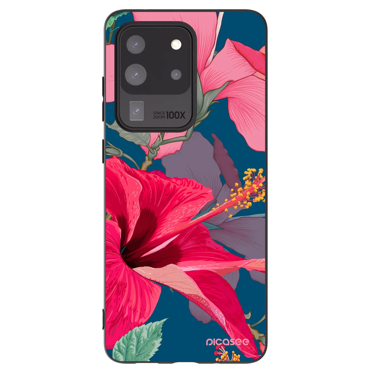 Picasee silikónový čierny obal pre Samsung Galaxy S20 Ultra 5G G988F - Hibiscus