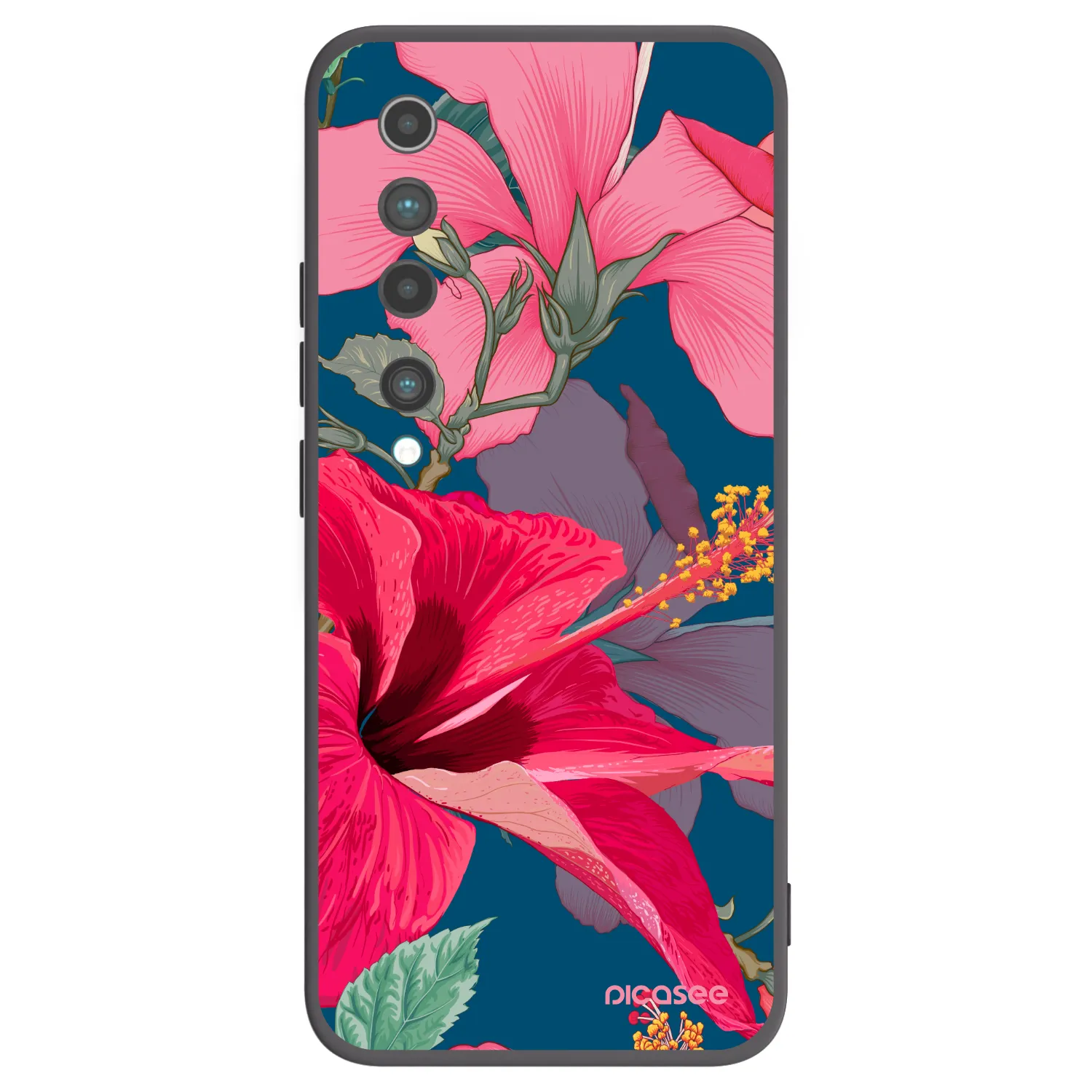 Picasee silikónový čierny obal pre Xiaomi Mi 10 - Hibiscus