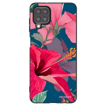 Picasee silikónový čierny obal pre Samsung Galaxy A12 A125F - Hibiscus