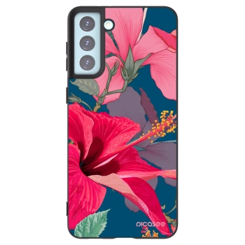 Picasee silikónový čierny obal pre Samsung Galaxy S21+ 5G G996F - Hibiscus