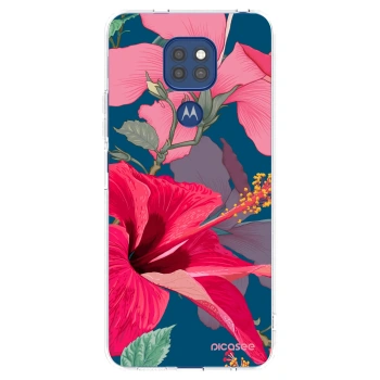Picasee silikónový prehľadný obal pre Motorola Moto G9 Play - Hibiscus