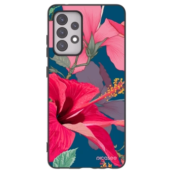 Picasee silikónový čierny obal pre Samsung Galaxy A52 5G A525F - Hibiscus